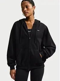 Zapinana Oversize Bluza z Kapturem