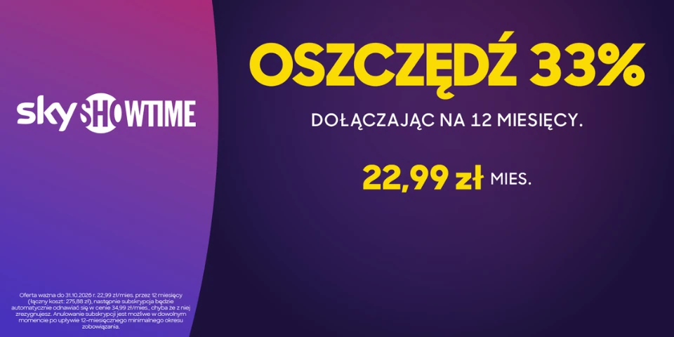 SkyShowtime 33% Zniżki Studenckiej Roczną Subskrypcję - image