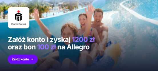 Załóż konto PKO i zyskaj 1200 zł i bon 100 zł na Allegro
